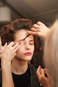 Backstage at Badgley Mischka RTW Fall 2017