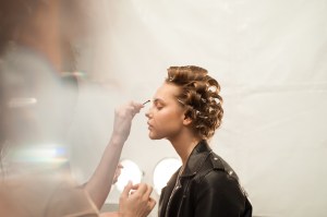 Backstage at Badgley Mischka RTW Fall 2017