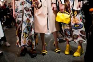 Backstage at Christopher Kane RTW Fall 2017
