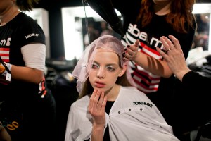 Backstage at Mary Katrantzou RTW Fall 2017