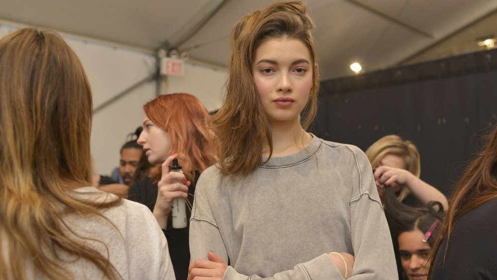 Backstage at Badgley Mischka RTW Fall 2017