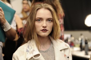 Backstage at Badgley Mischka RTW Fall 2017
