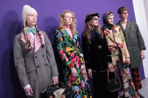 Backstage at Gucci RTW Fall 2017