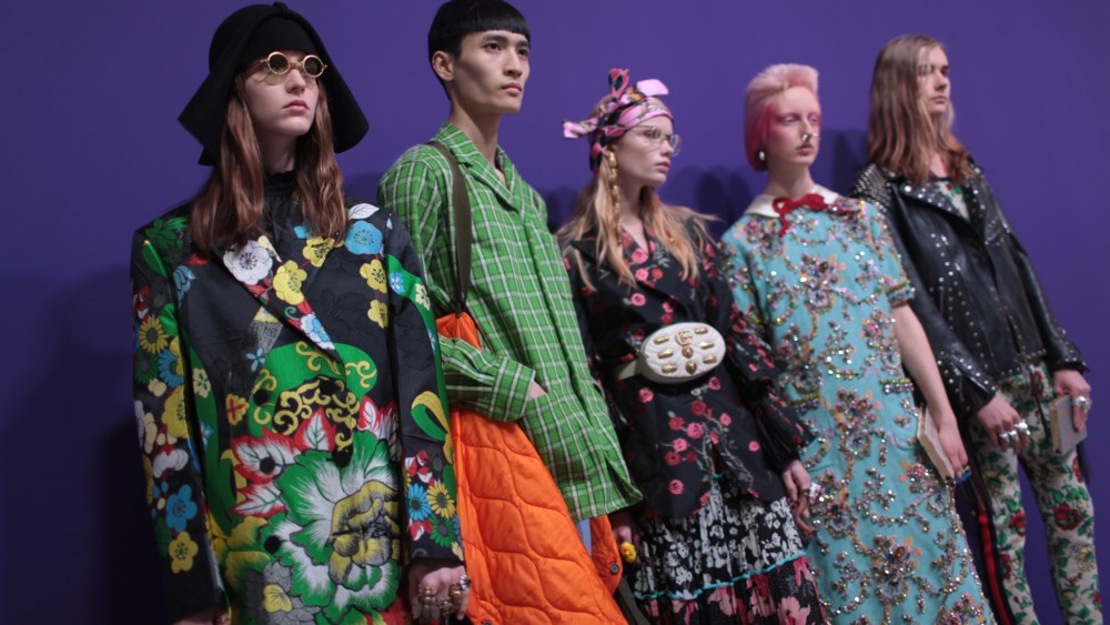 Backstage at Gucci RTW Fall 2017