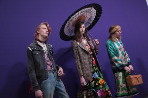 Backstage at Gucci's fall '17 dual-gender show.