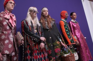 Backstage at Gucci RTW Fall 2017