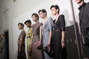 Backstage at Bottega Veneta Fall RTW 2017