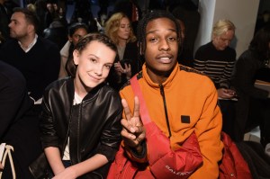 Millie Bobby Brown and A$AP Rockya Front Row at Calvin Klein RTW Fall 2017
