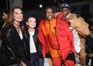 Brooke Shields, Millie Bobby Brown, A$AP Rocky and Ashton Sanders. Front Row at Calvin Klein RTW Fall 2017