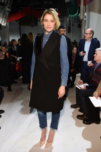 Greta Gerwig Front Row at Calvin Klein RTW Fall 2017