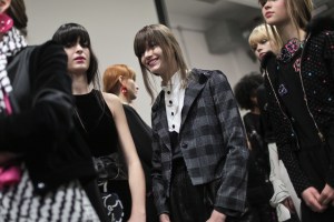 Backstage at Emporio Armani RTW Fall 2017