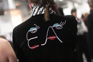 Backstage at Emporio Armani RTW Fall 2017