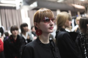 Backstage at Emporio Armani RTW Fall 2017