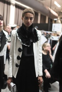 Backstage at Emporio Armani RTW Fall 2017
