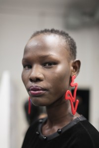 Backstage at Emporio Armani RTW Fall 2017
