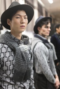 Backstage at Emporio Armani RTW Fall 2017