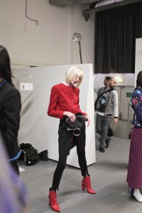 Backstage at Emporio Armani RTW Fall 2017