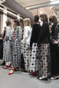Backstage at Emporio Armani RTW Fall 2017