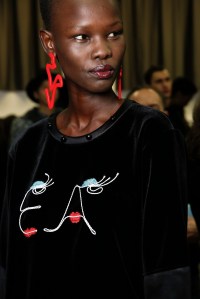 Backstage at Emporio Armani RTW Fall 2017