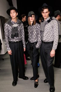 Backstage at Emporio Armani RTW Fall 2017
