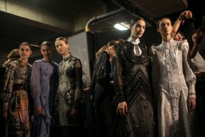 Backstage at Erdem RTW Fall 2017