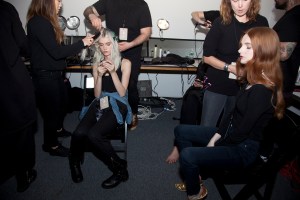 Backstage at Erin Fetherston RTW Fall 2017