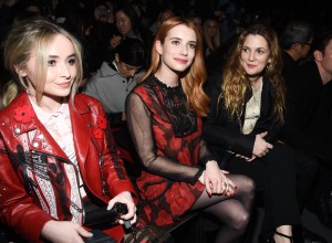 Front Row at Coach 1941 Fall 2017 Sabrina Carpenter, Emma Roberts and Drew Barrymore