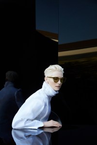 Campaign images for Tilda Swinton x Gentle Monster shot by Erik Madigan Heck