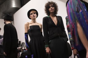 Backstage at Giorgio Armani RTW Fall 2017