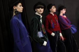 Backstage at Giorgio Armani RTW Fall 2017