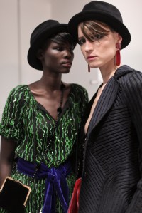 Backstage at Giorgio Armani RTW Fall 2017