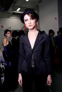 Backstage at Giorgio Armani RTW Fall 2017