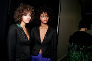 Backstage at Giorgio Armani RTW Fall 2017