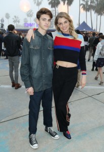 Angela Lindvall and son