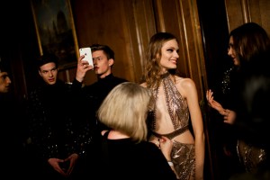 Backstage at Julien MacDonald RTW Fall 2017