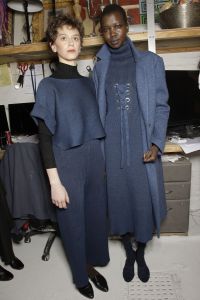 Backstage at Mara Hoffman RTW Fall 2017