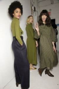 Backstage at Mara Hoffman RTW Fall 2017