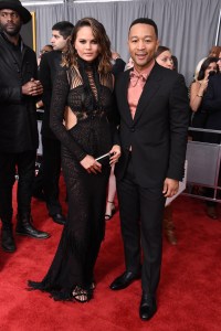 Chrissy Teigen John Legend in Gucci Grammy Awards Fashion 2017