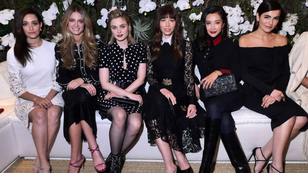 Emmy Rossum, Bella Heathcote, Jessica Biel and Camilla Belle in the front row