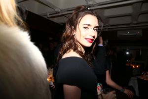 Lily Collins Chanel Charles Finch pre-Oscar dinner