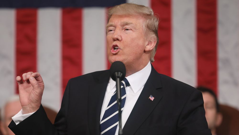 Donald J. Trump US President Donald J. Trump address Joint Session of Congress, Washington, USA - 28 Feb 2017US President Donald J. Trump delivers his first address to a joint session of Congress from the floor of the House of Representatives in Washington, DC, USA, 28 February 2017. Traditionally the first address to a joint session of Congress by a newly-elected president is not referred to as a State of the Union.