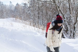 Nini hiking in North East China’s Changbai Mountains.