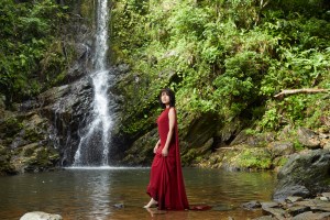 Japanese actress Kasumi Arimura in the Yanbaru jungle in Okinawa, Japan.