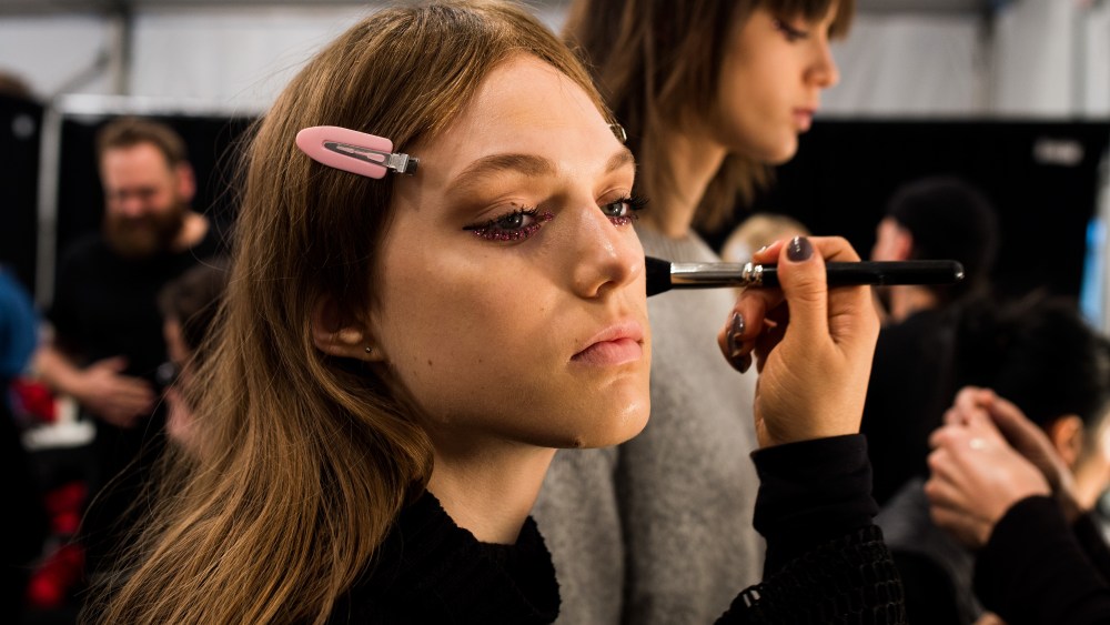 Backstage at Tadashi Shoji RTW Fall 2017
