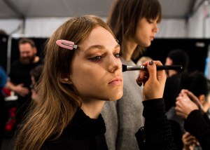 Backstage at Tadashi Shoji RTW Fall 2017