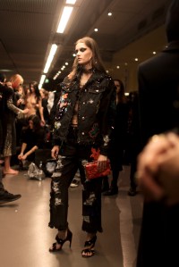 Backstage at Versace RTW Fall 2017