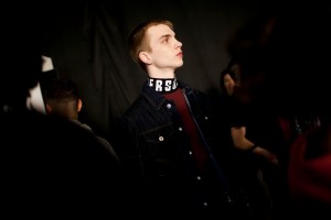 Backstage at Versus Versace RTW Fall 2017
