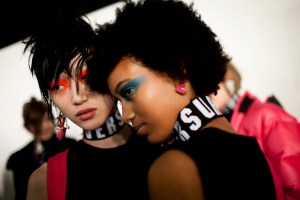 Backstage at Versus Versace RTW Fall 2017