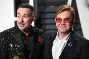 David Furnish and Sir Elton John Vanity Fair Oscar Party 2017