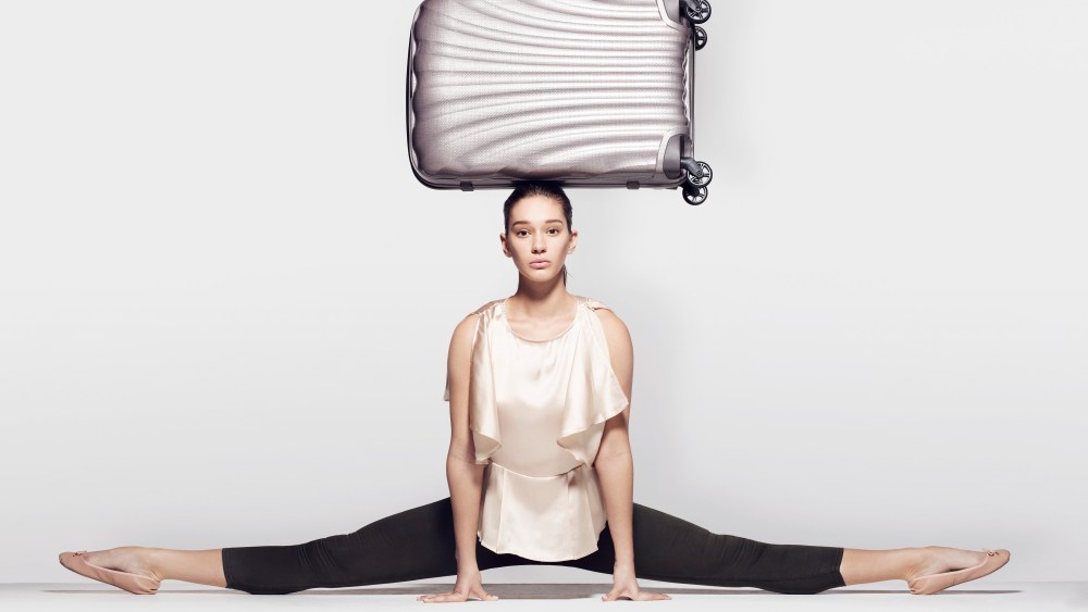 Contemporary dancer Renée in the new Samsonite Travel ad campaign by Rankin.